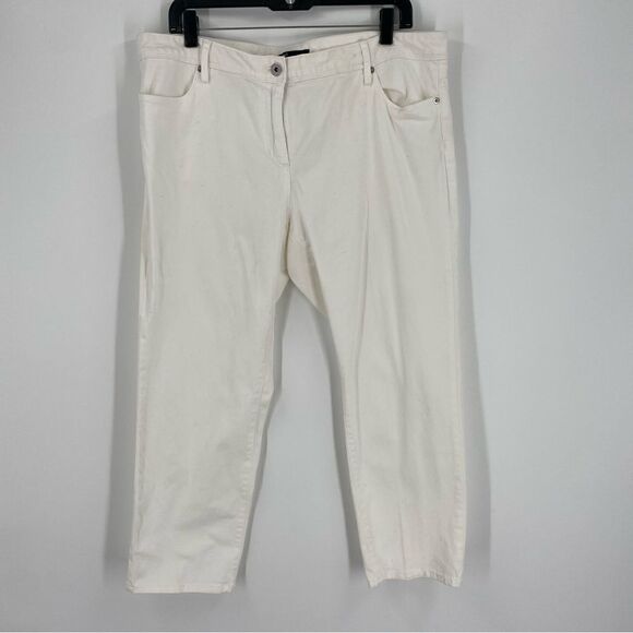Chaus Women’s White Ankle Denim Pants size 14 - Picture 1 of 3
